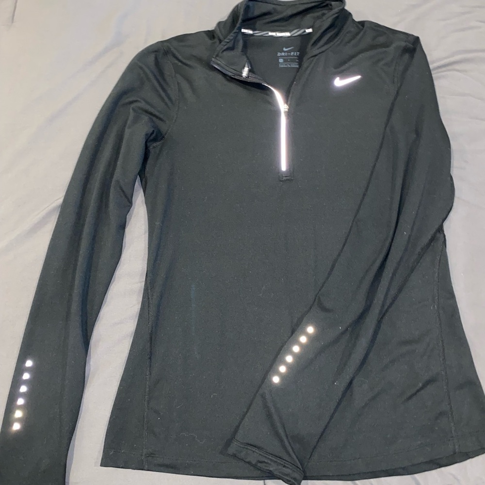Black Nike long sleeve, Quarter zip up athletic shirt, size S